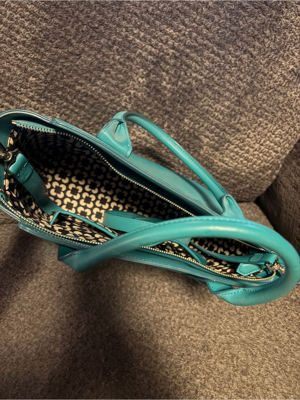 Vera Bradley Turquoise Structured Tote - Picture 3 of 3